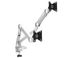 SIIG MTPRO Dual Monitor Desk Mount, Gas Spring Monitor Arm up to 32 inch Display, Max 19.8 lbs per arm, VESA 75 &100mm, Silver, TAA Compliant 32 Max