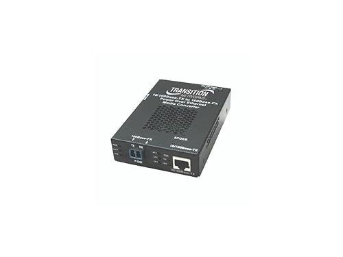 Transition Networks StandAlone Power Fiber Media Converter 10MB LAN, 100MB LAN (SPOEB1013-105-NA)