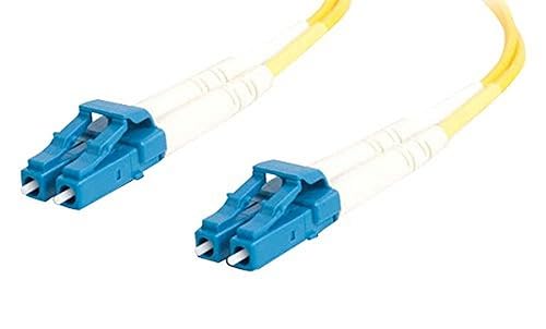 C2G 29191 OS2 Fiber Optic Cable - LC-LC 9/125 Duplex Single-Mode PVC Fiber Cable, Yellow (3.3 Feet, 1 Meter)