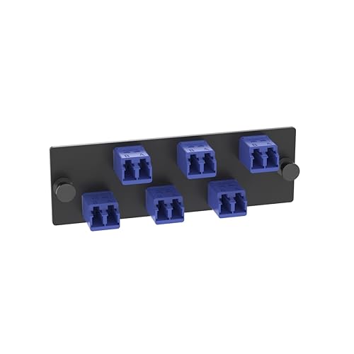 Panduit FAP6WBUDLCZ Single-Mode 6-Port Fiber Adapter Panel with Zirconia Ceramic Split Sleeve, Blue