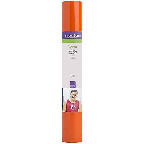 Cricut SportFlex Iron On Vinyl, DIY Supplies, 11.8” x 24” HTV Roll - Orange Orange 2 Sq Ft (Pack of 1)