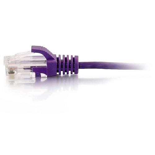 C2G 01182 Cat6 Snagless Unshielded (UTP) Slim Ethernet Network Patch Cable, Purple (5 Feet) 5'