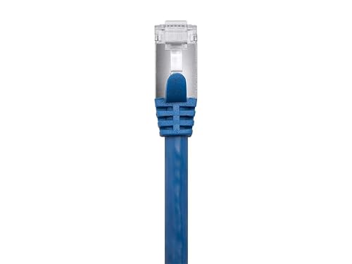 Monoprice Entegrade Cat7 Ethernet Patch Cable - Network Internet Cord - Flexboot RJ45, Stranded, 600Mhz , S/FTP, CMX, Pure Bare Copper Wire, 26AWG, 7ft, Blue 7 Feet