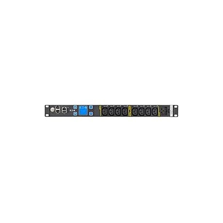 Eaton Metered Input Rack PDU, 1U, L6-20P Input, 10 ft Cord, Single-Phase, 100-240V, Outlets: (8) C13 Outlet Grip - IEC 60320 C20-8 x IEC 60320 C13-230 V AC - 3840 W - Network (RJ-45) - 1U - Horizo