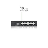 Zyxel 16-Port Gigabit Ethernet Unmanaged Switch - Fanless Design GS1100-16