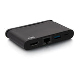 C2G USB-C 4-in-1 Compact Dock with HDMI, USB-A, Ethernet, and USB-C Power Delivery up to 100W - 4K 30Hz