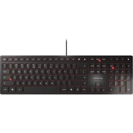 Cherry KC 6000 Slim Keyboard - Cable Connectivity - USB Interface - 104 Key - English (US) - Multimedia Hot Key(s) - QWERTZ Keys Layout - SX - Black