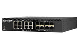 QNAP QSW-3216R-8S8T-US 16-Port Half-Width Rackmount 10GbE Unmanaged Switch for SMB/SOHO high-Speed Networking environmen