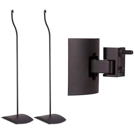 Bose UFS-20 Series II Universal Floor Stands (Pair of 2) - Black & UB-20 Series II Wall/Ceiling Bracket Black Black Pair of 2 + Bracket Black