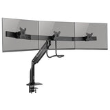 TRIPP LITE DMPDT1732AM Safe-IT Precision-Placement Triple 17-32 inch Monitor Desktop Mount, 90-Degree Rotation, Cable Management Space, VESA-Compliant, 5-Year Warranty, 65.2x23.5x34.9, Black