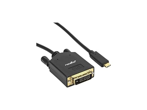 Rocstor Y10C205-B1 DVI-D/USB Video Cable - DVI-D/USB for Video Device - 6 ft. - Type C Male USB - DVI-D (Dual-Link) Male Digital Video Dual Link 2560X1600 SNGL 1920X1200, Black