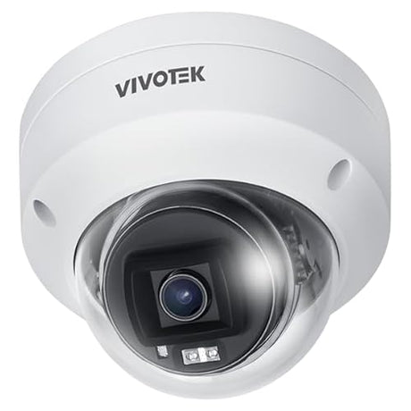 VIVOTEK FD9380-HV-V2 5MP Outdoor Fixed Dome AI Security Camera, C-Series, 2.8mm Lens, Smart IR, IK10, White