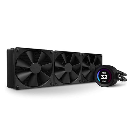 NZXT Kraken Elite 360 - RL-KN36E-B1 - 360mm AIO CPU Liquid Cooler - Customizable 2.36" LCD Display for Images, Performance Metrics and More - High-Performance Pump - 3 x F120P Fans - Black Black 360mm Radiator Kraken Elite