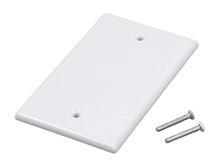 Monoprice 1-Gang Blank Wall Plate - White for Home,Office, Personal Install