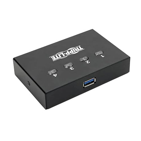 Tripp Lite 4 Port USB Switch, USB 3.0 Peripheral Switch, SuperSpeed 5 Gbps, Black, 3 Year Warranty (U359-004)