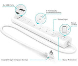 Kasa Smart Plug Power Strip HS300, Surge Protector with 6 Individually Controlled Smart Outlets and 3 USB Ports, Works with Alexa & Google Home, No Hub Required , White 6 Outlets