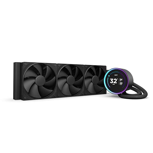 NZXT Kraken Elite 360 2024 - AIO CPU Liquid Cooler - 360mm Radiator - 3 x F120P Fans - Customizable 2.72 IPS LCD - NZXT Turbine Pump - AMD® AM5, AM4 - Intel® LGA 1851/1700, 1200/115X - Black Black 360mm Radiator Kraken Elite 2024