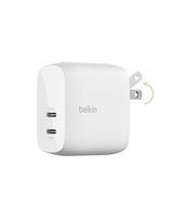Belkin Dual USB C Charger Block 60W w/PPS Super Fast Charging - Samsung Galaxy S25, Apple iPhone 17, Air, Pro, Pro Max, iPad, AirPods, Apple Watch, Google Pixel, Nintendo Switch 2 - White
