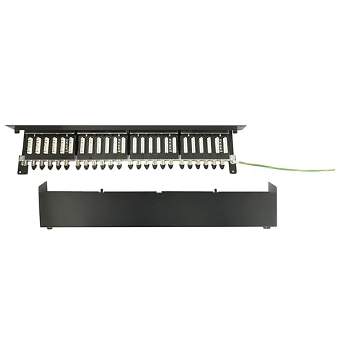 Tripp Lite 24-Port Cat6a Shielded Patch Panel, RJ45, 10 Gbps, STP, 110 Punch Down, 1U Rackmount Standard 19-inch, TAA Compliant, (N252-024-6A-SH)