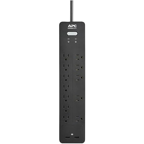 APC PH12U2 12-Outlet Surge Protector Power Strip with USB Charging Ports, 2160 Joules, Surge Arrest Home/Office, Black 12 Outlet OL + USB Charging