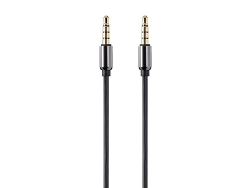 Monoprice Auxiliary Audio Cable - 3.5mm TRRS, Gold Plated, 10 Feet, Black - Onyx Series 10 Foot