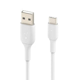 Belkin BoostCharge USB-C Cable (1M/3.3ft), USB-C to USB-A Cable, USB Type-C Cable for iPhone 15 Series, Samsung Galaxy S23, S23+, Note20, Pixel 6, Pixel 7, iPad Pro, Nintendo Switch, and More - White PVC 3.3 ft White