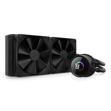 NZXT Kraken Elite 240-240mm AIO CPU Liquid Cooler - Customizable 2.36"" Wide-Angle LCD Display for GIFS, Images, Performance Metrics and More - High-Performance Pump - 2 x F120P Fans - Black