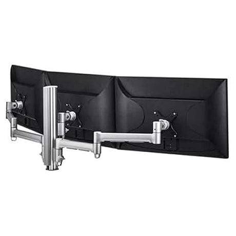 Atdec Triple Monitor arm Desk Mount - Flat and Curved up to 24in - VESA 75x75, 100x100 - Built-in arm Rotation Limiter - Quick Display Release - Tool-Free Adjustable Monitor Height, tilt, pan
