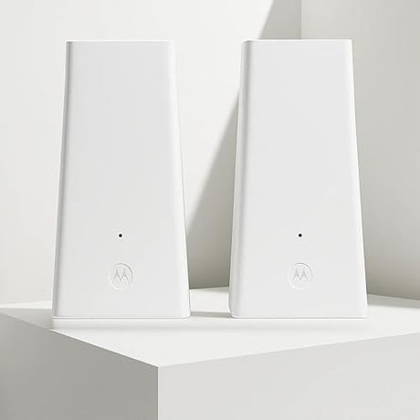 Motorola MQ20 WiFi 6E Router with Easy Mesh, Tri-Band 8.4 Gbps Speed, 3000 sq. ft Coverage, Advanced Parental Controls, Next-Gen Security & Seamless Device Management, White, Single Pack White Single Pack