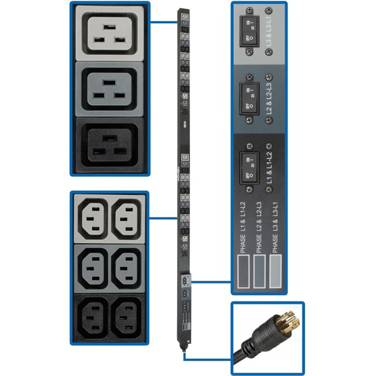 Tripp Lite PDU 3-Phase Basic 208/120V 8.6kW 36 C13