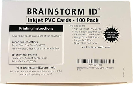 Canon Usa Inkjet Printable Plastic Cards CR80 27 Mil