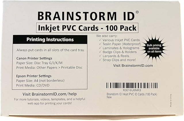 Canon Usa Inkjet Printable Plastic Cards CR80 27 Mil