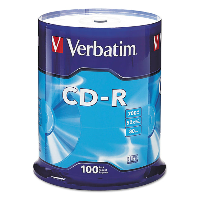 Verbatim CD-R 52x 700 MB/80 Minute Disc 100-Pack Spindle