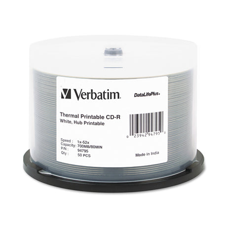 Verbatim 94755 50 Pack White Printable Spindle