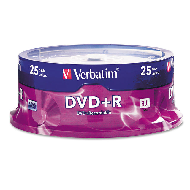 Verbatim DVD+R Discs, 4.7GB, 16x, Spindle, Silver