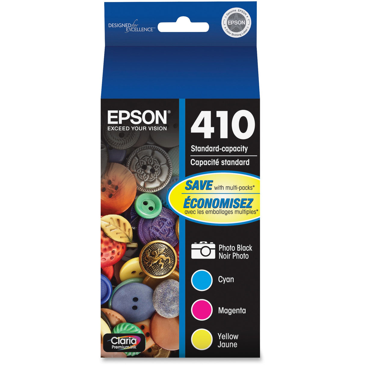 Epson DURABrite Ultra 410 Original Ink Cartridge - Photo Black, Cyan, Magenta, Yellow