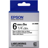 Epson Corporation Label Works - Labels Stand Black/White 6MM Tape