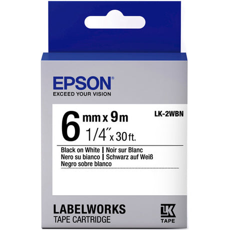 Epson Corporation Label Works - Labels Stand Black/White 6MM Tape