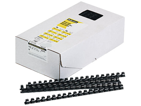52326 Fellowes Plastic Comb Bindings, 1/2 Diameter, 90 Sheet Capacity, Black, 100 Combs/Pack