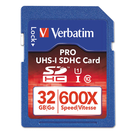 Verbatim 32GB Pro 600X SDHC Memory Card, UHS-I V30 U3 Class 10