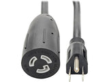 Tripp Lite 1ft Power Cord Extension Cable 5-15P To 5-15R Heavy Duty 15A 14AWG 1
