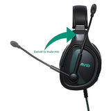 Avid AVIGA™ AP-1000 Gaming Headset, Flip-to-Mute Microphone, Plush Cushion Headband and Over-Ear Cups, 50mm Driver, for PC, Xbox, PS4/5, Mobile, 3.5mm Audio Jack - Black Single