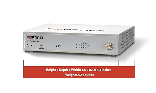 Fortinet FortiGate-50G Firewall for Branch and Small Offices with 5 Gigabit Ethernet RJ45 Ports (FG-50G) No Plan Base