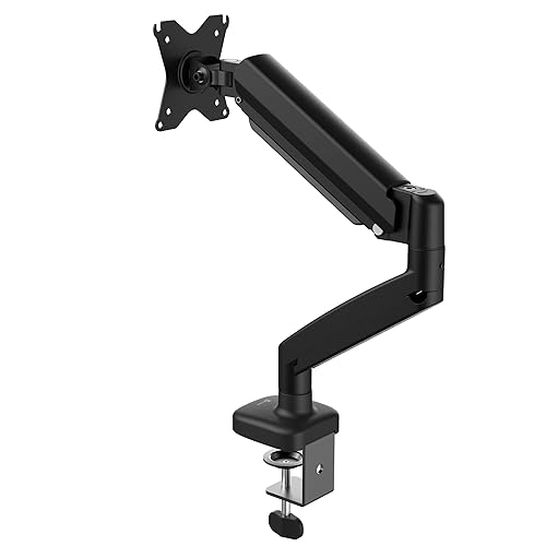 j5create Ergonomic Monitor Mount, Fully Adjustable Gas Spring Monitor Arm for 17 to 32 inch Screen, Integrated Cable Management, Comes with Clamp and Grommet Mount Options (JTSA101)