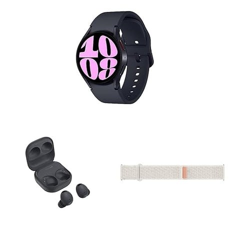Watch6 BT 40 mm Graphite w/Fabric Band S/M and Samsung Galaxy Buds2 Pro - Grey Graphite 40mm BT Watch + (+0) Band +($99) Buds2 Pro