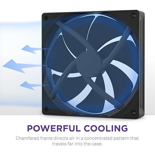 NZXT F120P, 120mm Static Pressure PC Case Fan, Ideal for Radiators & Heatsinks, High Static Pressure, Rear Chamfer Intake, Fluid Dynamic Bearings, Low Noise, PWM Control, Black