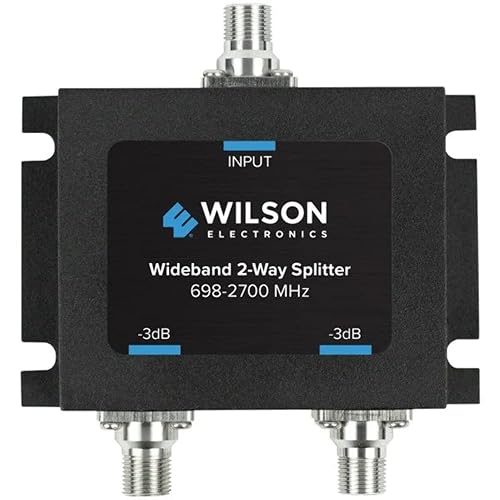 Wilson Electronics 850034 Wideband 2-Way Splitter with F-Female Connector, Black