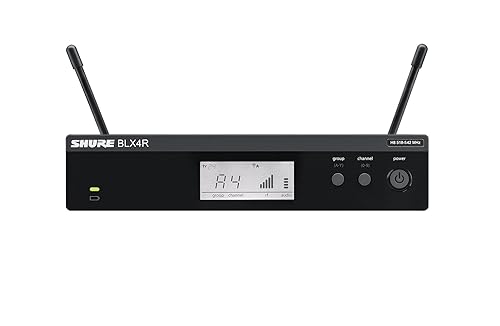 Shure BLX24R/SM58 UHF Wireless Microphone System - Perfect for Church, Karaoke, Vocals - 14-Hour Battery Life, 100m Range | SM58 Handheld Vocal Mic, Single Channel Rack Mount Receiver | J11 Band Full System, Rack Mount J11 Band (596-616 MHz)