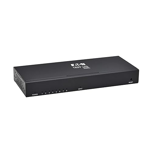 Tripp Lite Series 8-Port HDMI Splitter, 4K@60Hz, 1 in 8 Out, Mirror/Duplicate Only, Multi-Resolution Support, Mounting Kit, International Power Adapter, Plug-and-Play, 1-Year Warranty (B118-008-4K)