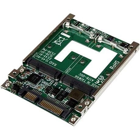 StarTech.com Dual mSATA SSD to 2.5” SATA RAID Adapter Converter - 2x mSATA SSD to 2.5in SATA Adapter with RAID and 7mm Open Frame Housing (25SAT22MSAT)